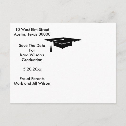 stijl Bewaar de datum fotokaart Aankondigingskaart (Achterkant)