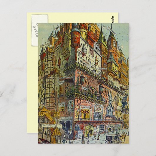  stijl Bezig BRIEFKAART van het Oude stadscentrum (Voorkant / Achterkant)