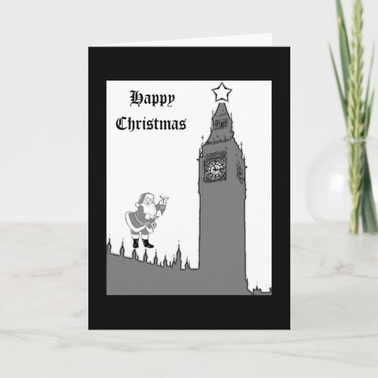 stijl Big Ben Londen Christmas Kaart (Voorkant)