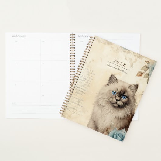 -stijl Birman Cat gepersonaliseerd Planner (Display)