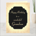 stijl Birthday Grandson Kaart<br><div class="desc">Stijlvol en Chic Happy Birthday Grandson design Wenskaart.</div>