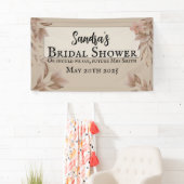 stijl, bladeren zachte kleuren boho chic spandoek (Insitu)