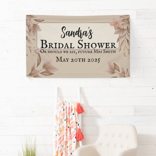  stijl, bladeren zachte kleuren boho chic spandoek (Insitu)