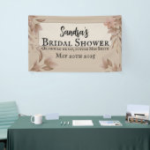 stijl, bladeren zachte kleuren boho chic spandoek (Beurs)