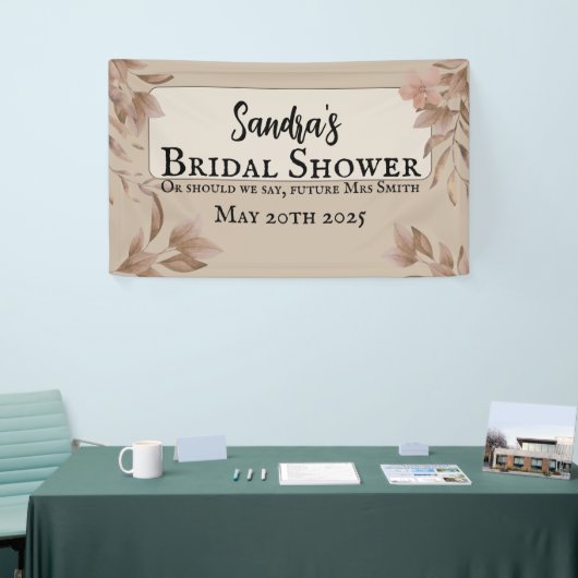 stijl, bladeren zachte kleuren boho chic spandoek (Beurs)