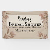 stijl, bladeren zachte kleuren boho chic spandoek (Horizontaal)