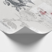 stijl. Bleke grijs. Vogels en muziek. Cadeaupapier (Hoek)