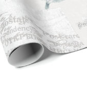 stijl. Bleke grijs. Vogels en muziek. Cadeaupapier (Rol Hoek)