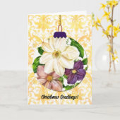 Stijl Bloemen Art Kerst Ornament Geel Kaart (Gele Bloem)