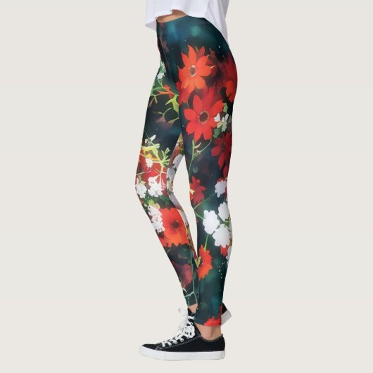  stijl Bloemen Art Leggings (Links)