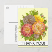 stijl Bloemen "BEDANKT!" Briefkaart (Voorkant / Achterkant)