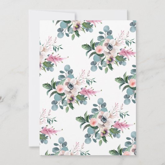 stijl Bloemen Bruids Douche Uitnodiging (Achterkant)