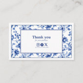 stijl Bloemen Delfts Blauw Social Bedankt Informatiekaartje (Voorkant)