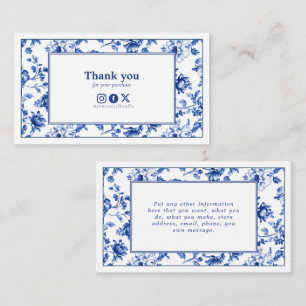 stijl Bloemen Delfts Blauw Social Bedankt Informatiekaartje