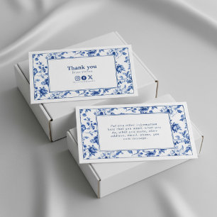 stijl Bloemen Delfts Blauw Social Bedankt Informatiekaartje