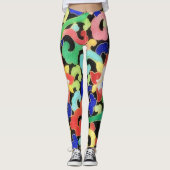 stijl Bloemen en wijnstokken Art Leggings (Voorkant)