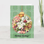 Stijl Bloemen Kerst Ornament Art Kaart (Voorkant)