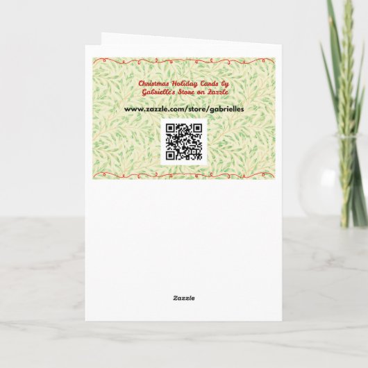 Stijl Bloemen Kerst Ornament Art Pink Kaart (Achterkant)