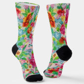  stijl Bloemen Kleurrijke Bloemen Sokken (Gebogen)