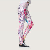 stijl Bloemen Leggings in Roze (Rechts)