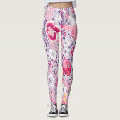  stijl Bloemen Leggings in Roze (Voorkant)