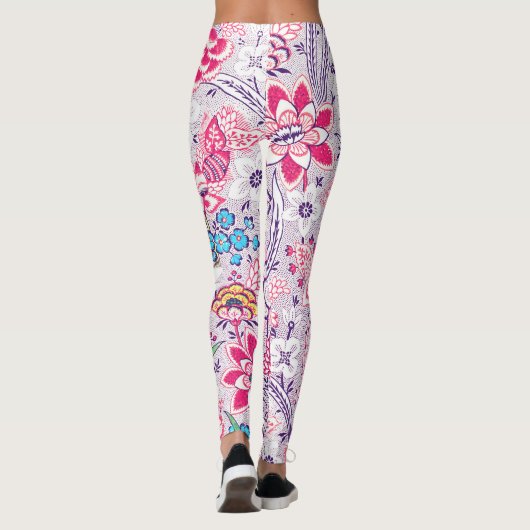 stijl Bloemen Leggings in Roze (Achterkant)