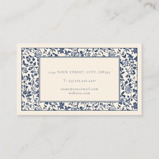 stijl Bloemen lijst Dank u behuizing Informatiekaartje (Achterkant)