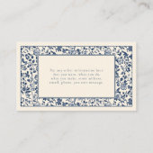  stijl Bloemen lijst Sociaal Dank u Informatiekaartje (Achterkant)