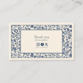  stijl Bloemen lijst Sociaal Dank u Informatiekaartje (Voorkant)