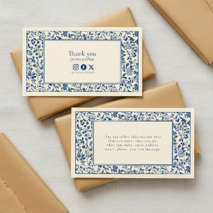  stijl Bloemen lijst Sociaal Dank u Informatiekaartje