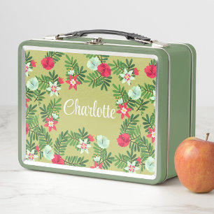 Stijl Bloemen Ontwerp Metalen Lunch Box