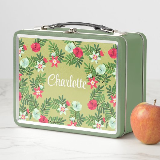 Stijl Bloemen Ontwerp Metalen Lunch Box