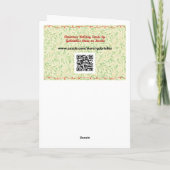  stijl Bloemen Ornament in Blue Christmas Kaart (Achterkant)