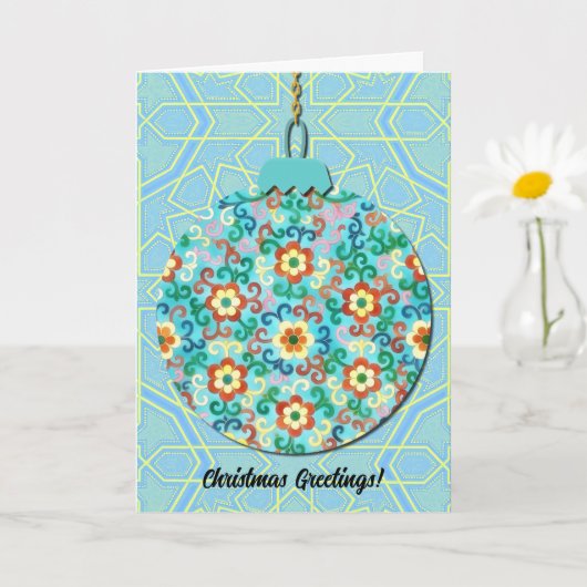 Stijl Bloemen Ornament Kunst Kerst Kaart (Kleine Plant)