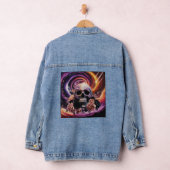 stijl Bloemen Schedel Denim Jacket (Hangar)