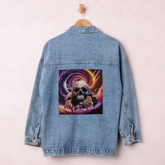stijl Bloemen Schedel Denim Jacket (Hangar)