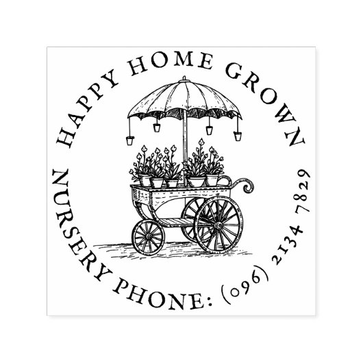  Stijl Bloemenkar Home Grown Planten Zelfinktende Stempel (Design)