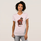  stijl bloemenpatroon Art Cat T-shirt (Voorkant volledig)