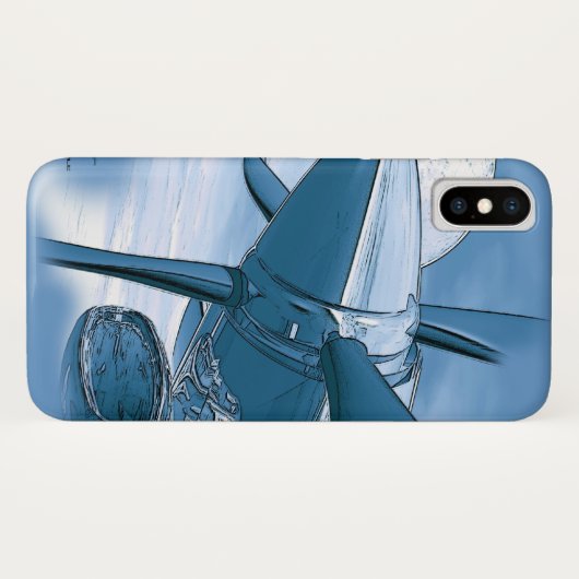 stijl Blue Turbo Vliegtuig Case-Mate iPhone Case (Achterkant (horizontaal))