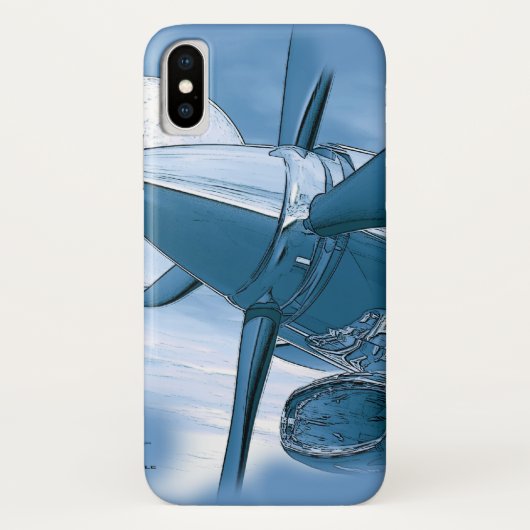  stijl Blue Turbo Vliegtuig Case-Mate iPhone Case (Achterkant)