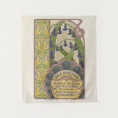  Stijl Bluebell Kunst met Groene Patroonrug Wandkleed (Voorkant)