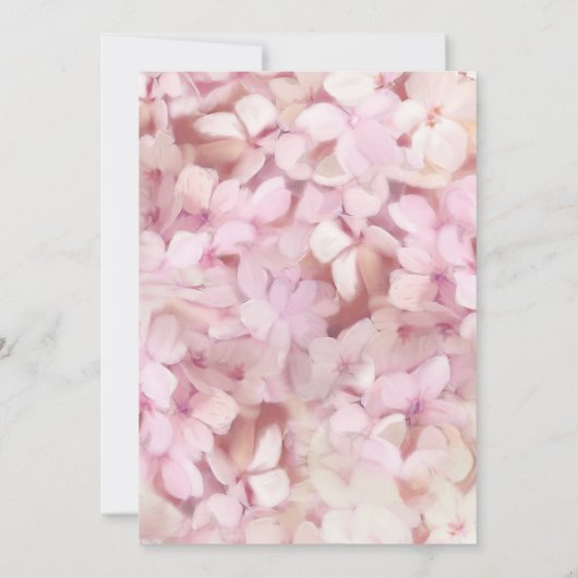 Stijl Blush Roze Hydrangea Vrijgezellenfeest Kaart (Achterkant)