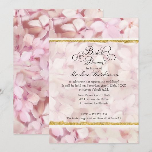 Stijl Blush Roze Hydrangea Vrijgezellenfeest Kaart (Voorkant / Achterkant)