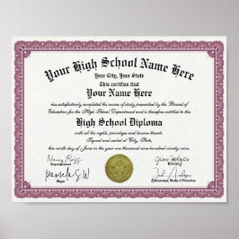  stijl Border High School Diploma Replica Poster