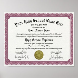  stijl Border High School Diploma Replica Poster