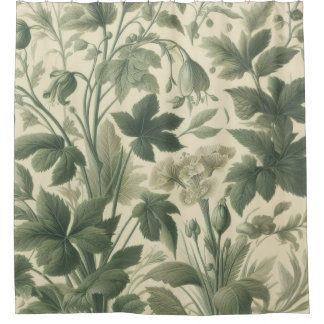 stijl botanische print groene bladeren douchegordijn