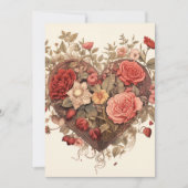  stijl botanische Valentijn Feestdagenkaart (Voorkant)