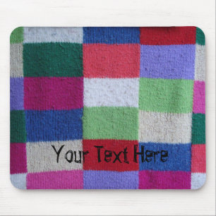 stijl breiwerk kleurrijke vierkantjes muismat