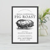 stijl | Bridal BBQ Pig Roast Party Kaart (Staand voorkant)