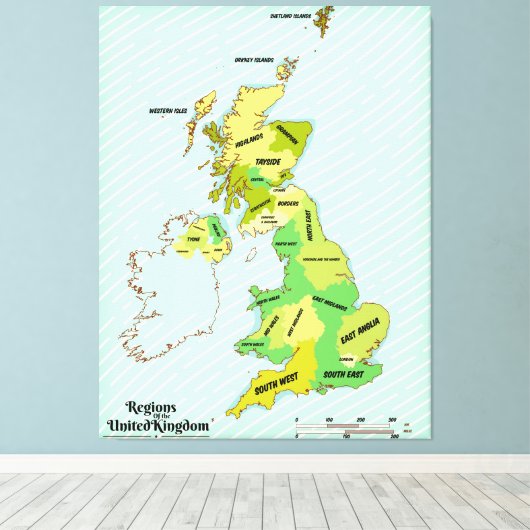 -stijl British Isles Shipping Forecast Canvas Afdruk (Insitu (Houten vloer))